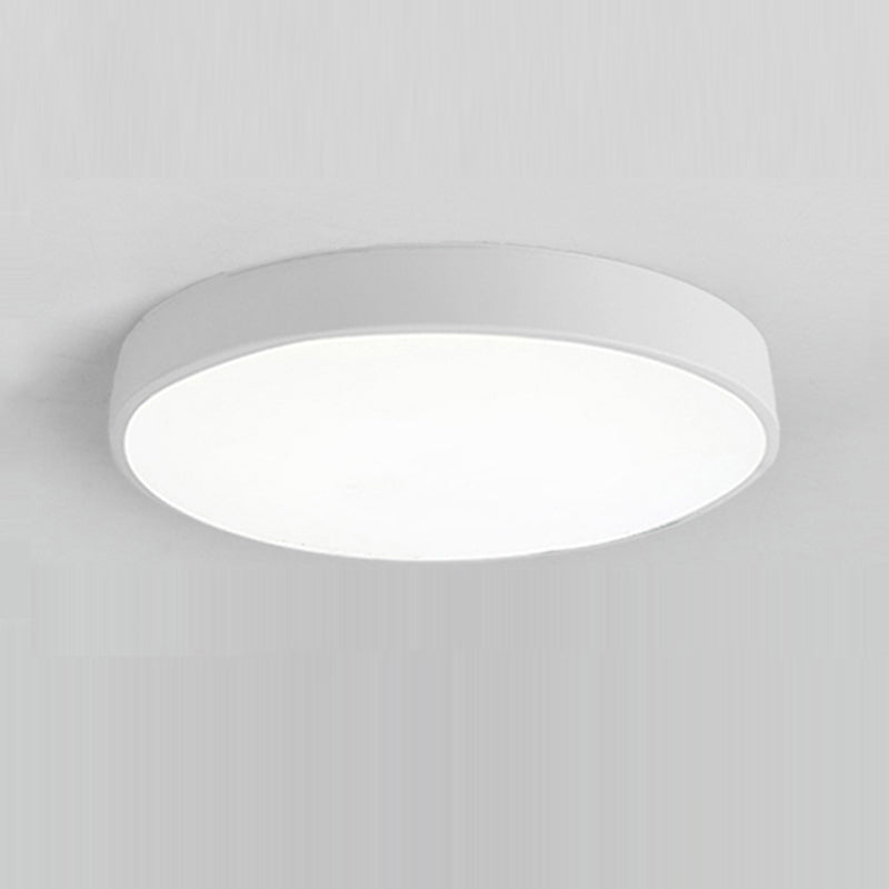 Round Shape LED Ceiling Lamp Modern Macaroon Iron 1 Light Flush Mount for Study Bedroom