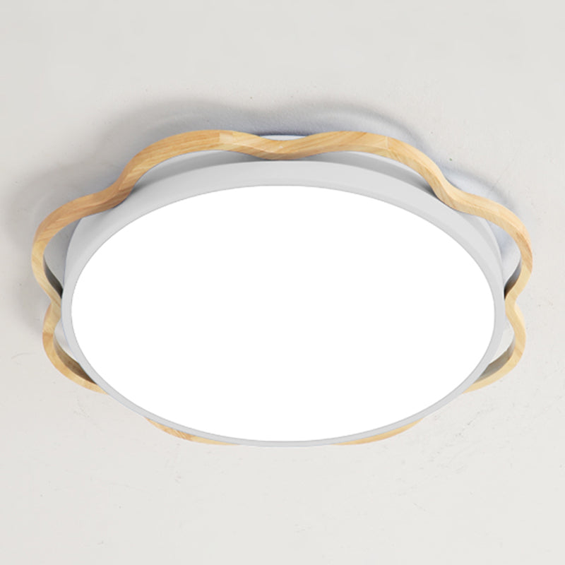 Round Shape LED Ceiling Lamp Modern Macaroon Iron 1 Light Flush Mount for Aisle Corridor