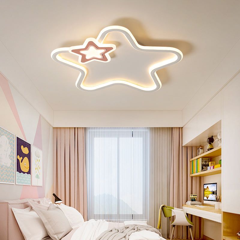 Star Shape LED Flush Mounted Ceiling Lights Simplicity Lighting Fixture for Bedroom