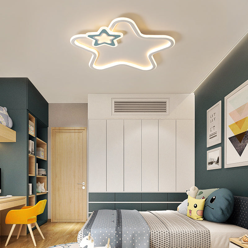 Star Shape LED Flush Mounted Ceiling Lights Simplicity Lighting Fixture for Bedroom