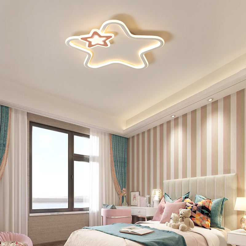 Star Shape LED Flush Mounted Ceiling Lights Simplicity Lighting Fixture for Bedroom