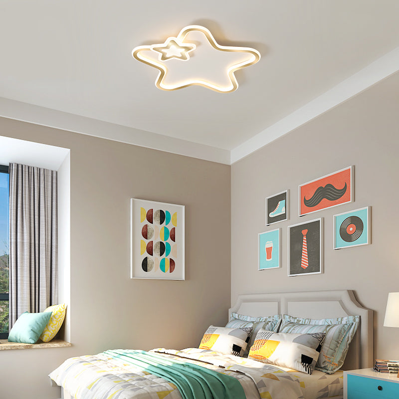 Star Shape LED Flush Mounted Ceiling Lights Simplicity Lighting Fixture for Bedroom