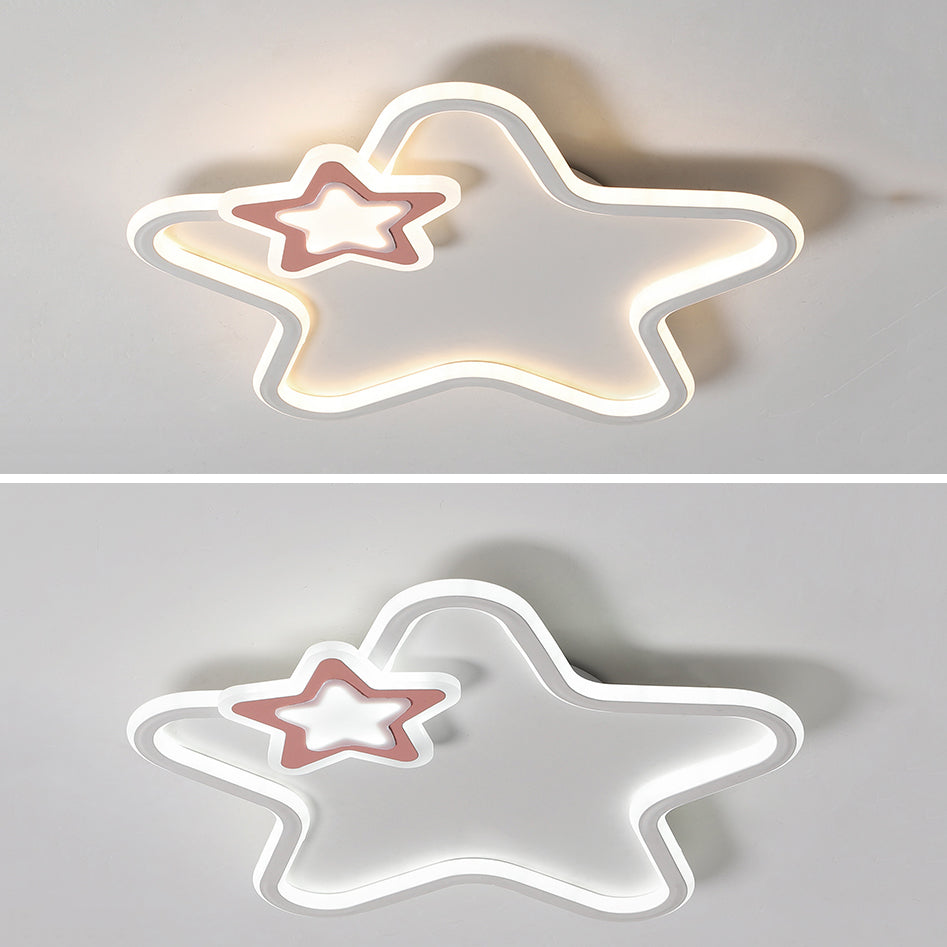 Star Shape LED Flush Mounted Ceiling Lights Simplicity Lighting Fixture for Bedroom