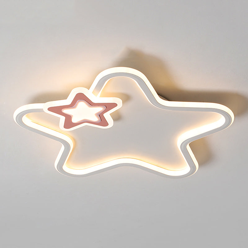 Star Shape LED Flush Mounted Ceiling Lights Simplicity Lighting Fixture for Bedroom