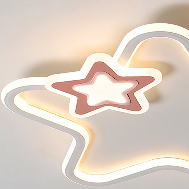 Star Shape LED Flush Mounted Ceiling Lights Simplicity Lighting Fixture for Bedroom