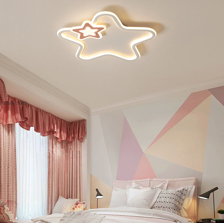 Star Shape LED Flush Mounted Ceiling Lights Simplicity Lighting Fixture for Bedroom