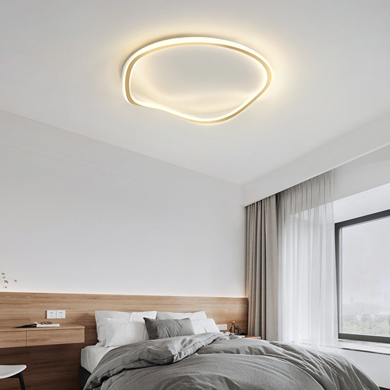 Round Shape LED Ceiling Lamp Modern Iron 1 Light Flush Mount for Study