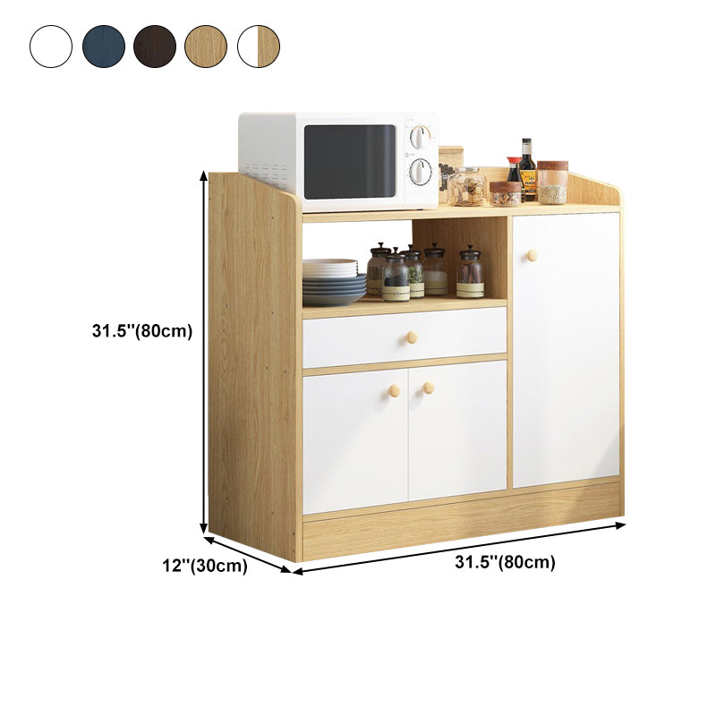 Wood Kitchen Sideboard Cabinet Modern Credenza with Drawer and Storage