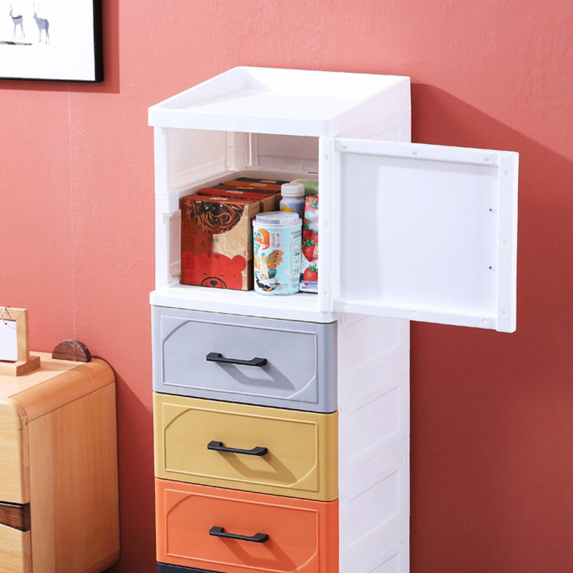 Modern Kitchen Sideboard with Acrylic Drawers Cabinets and Storage