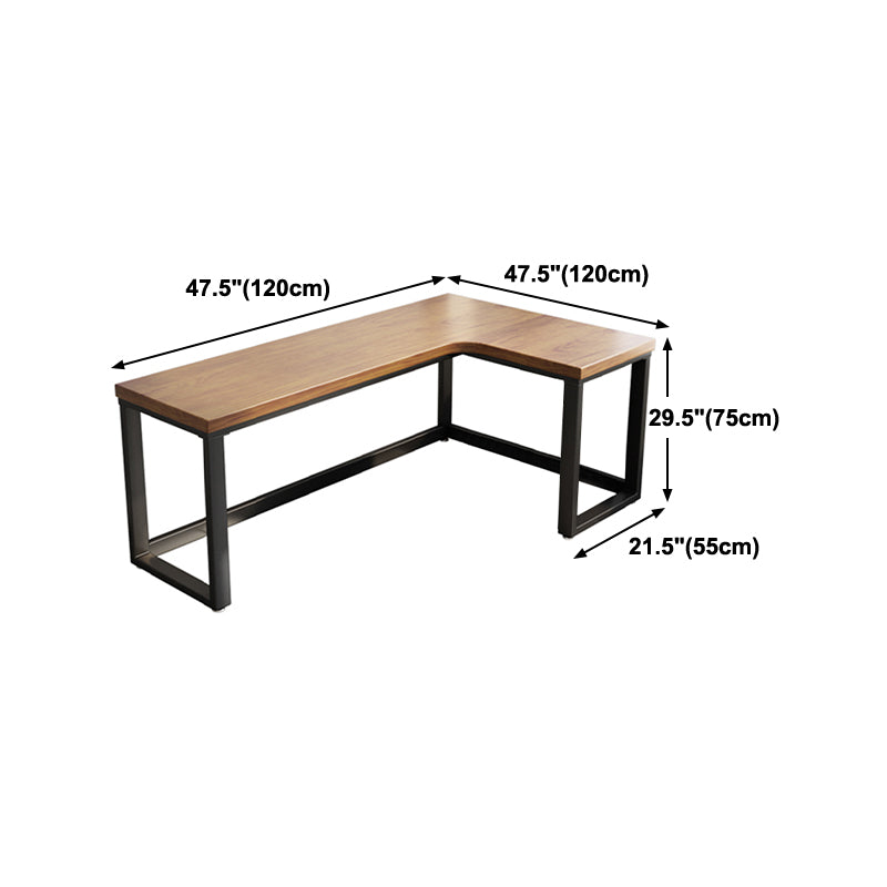 Solid Wood L-Shaped Writing Table Simplicity Fixed Work Desk