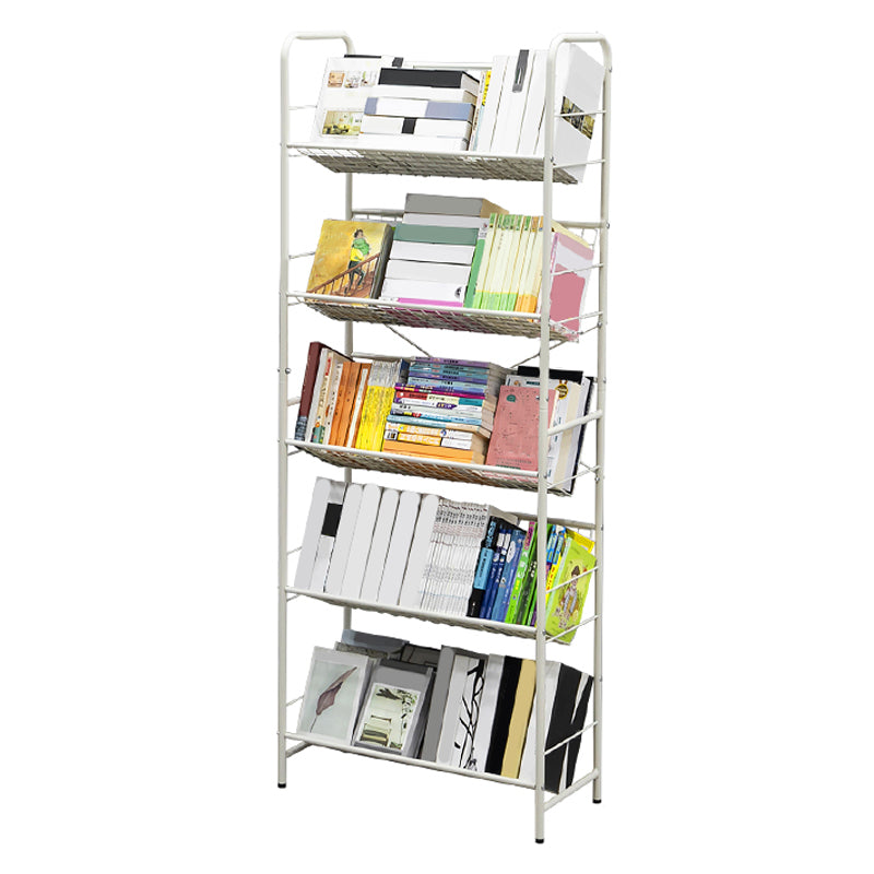 Modern Style Etagere Bookshelf Open Back Metal Bookcase for Home