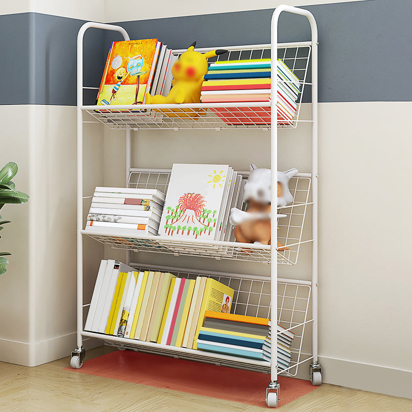 Modern Style Etagere Bookshelf Open Back Metal Bookcase for Home