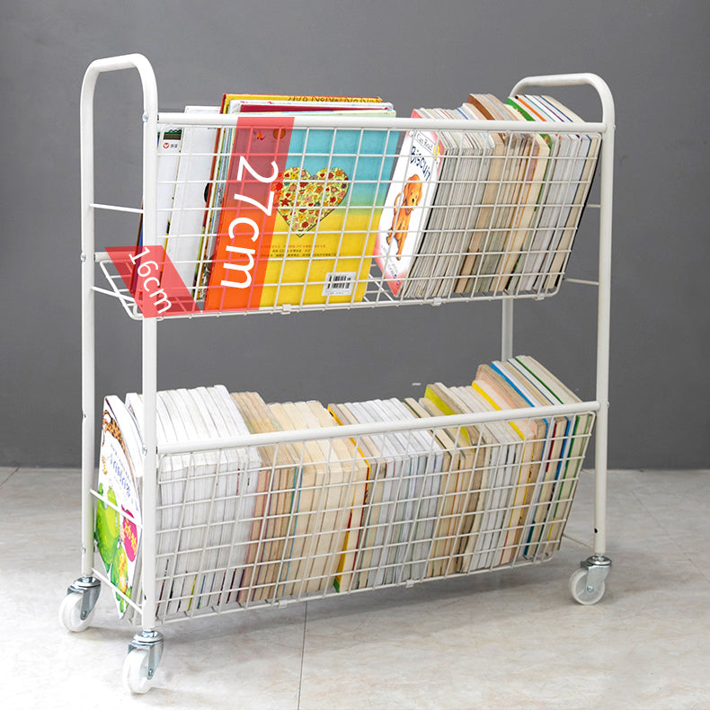 Modern Style Etagere Bookshelf Open Back Metal Bookcase for Home