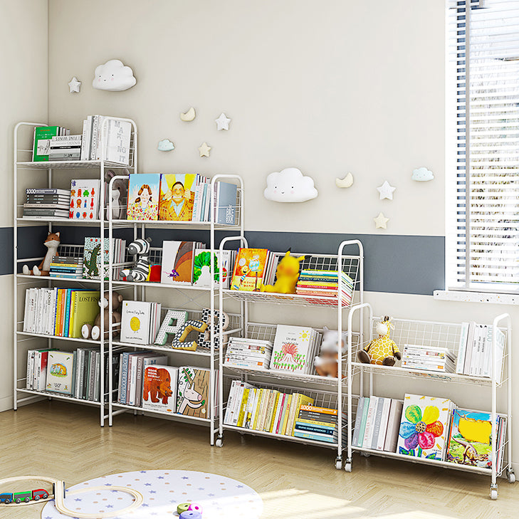 Modern Style Etagere Bookshelf Open Back Metal Bookcase for Home