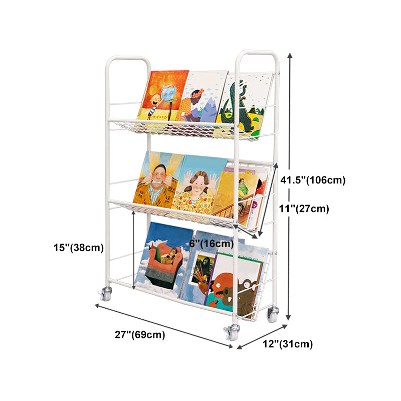 Modern Style Etagere Bookshelf Open Back Metal Bookcase for Home