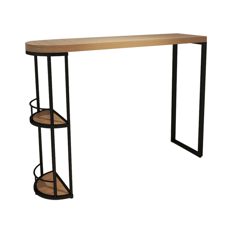 Pine Wood Bar Dining Table Modern Bar Table with Double Pedestal for Dining Room Balcony