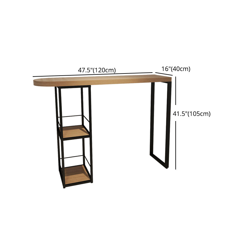 Pine Wood Bar Dining Table Modern Bar Table with Double Pedestal for Dining Room Balcony