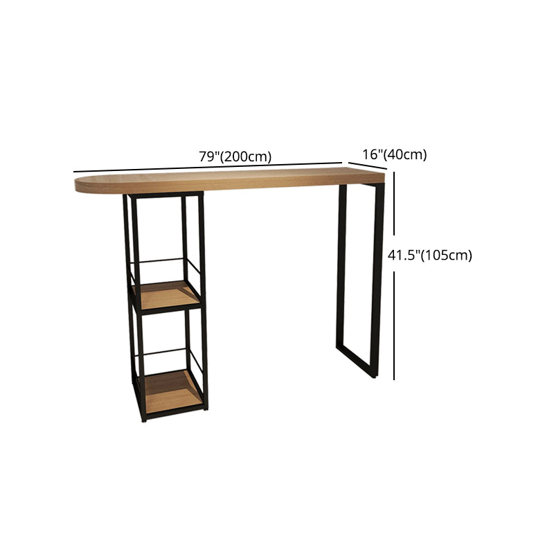 Pine Wood Bar Dining Table Modern Bar Table with Double Pedestal for Dining Room Balcony