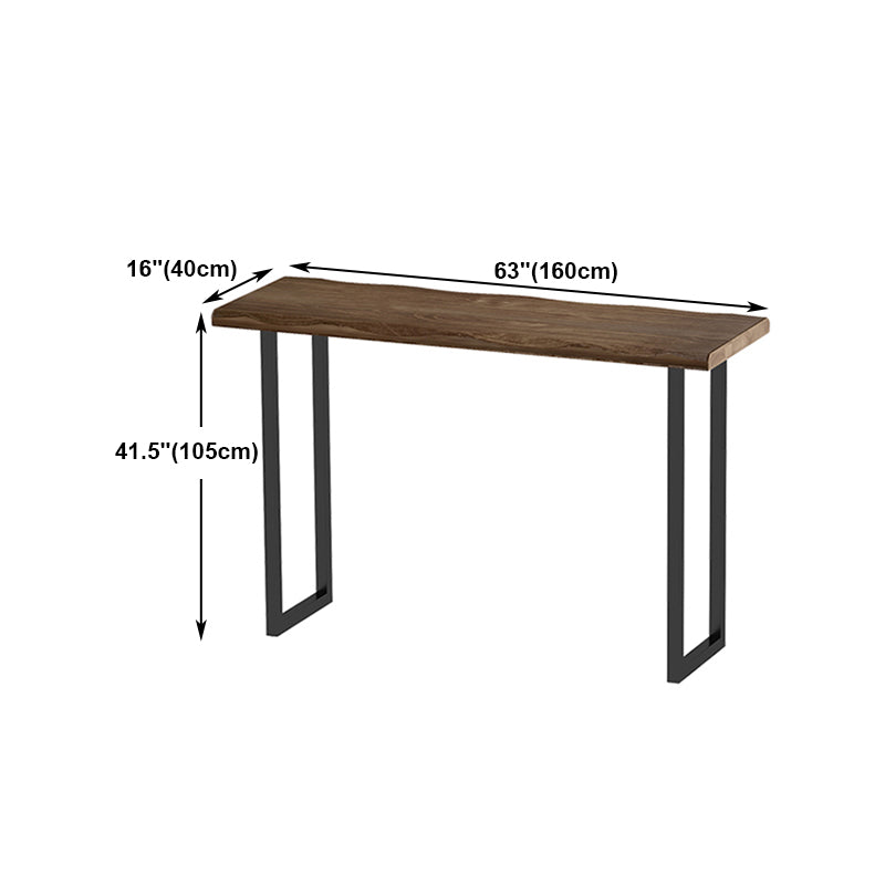 Pine Wood Bar Dining Table Industrial Bar Table with Sled Base for Balcony