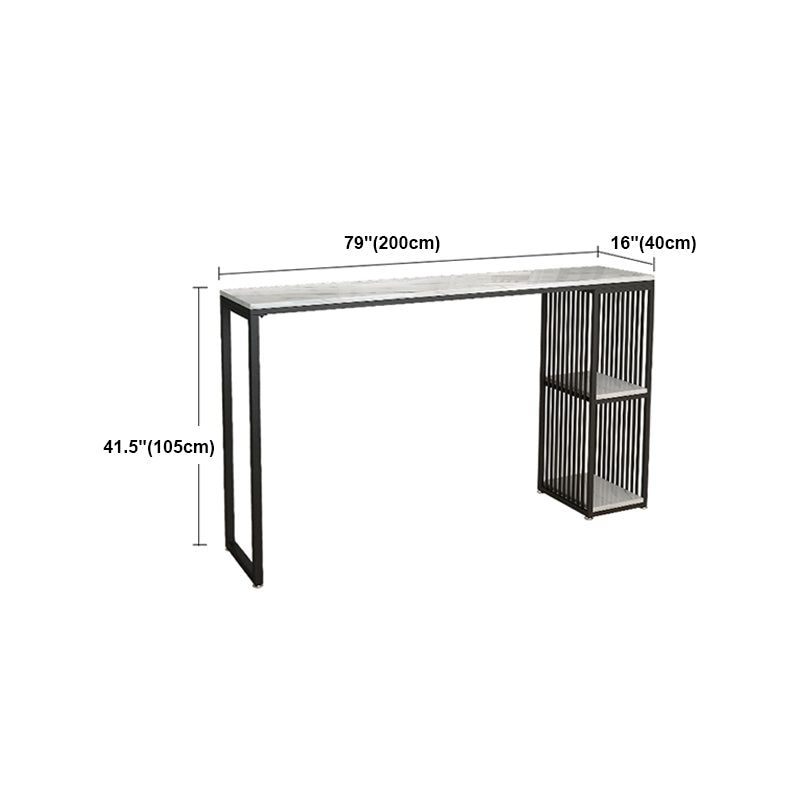 Stone Bar Dining Table Modern Bar Table with Double Pedestal for Living Room Dining Room