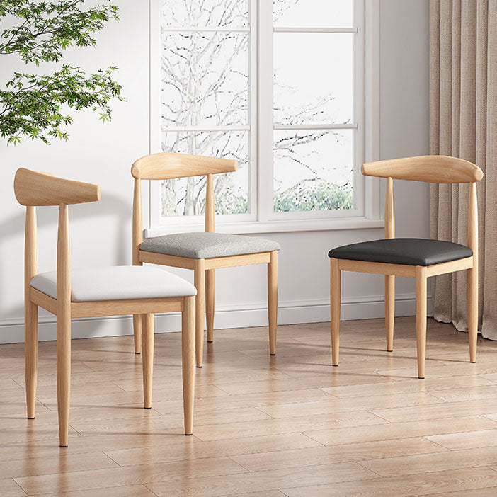 Contemporary Style Dining Open Back Chair Armless Chair with Metal Legs