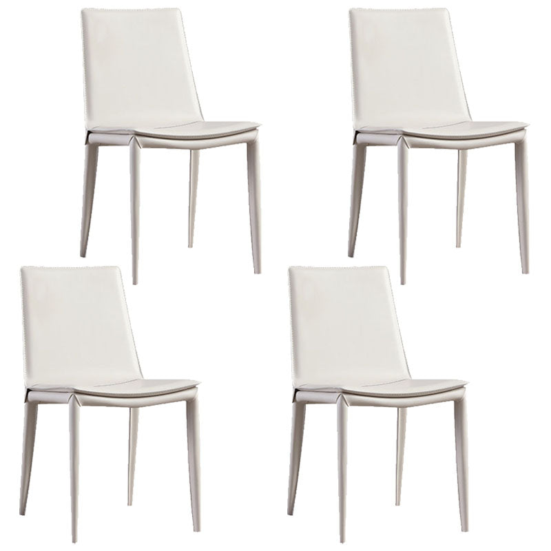 Contemporary Design Solid Back Chair for Home Armless Leather Dining Chairs