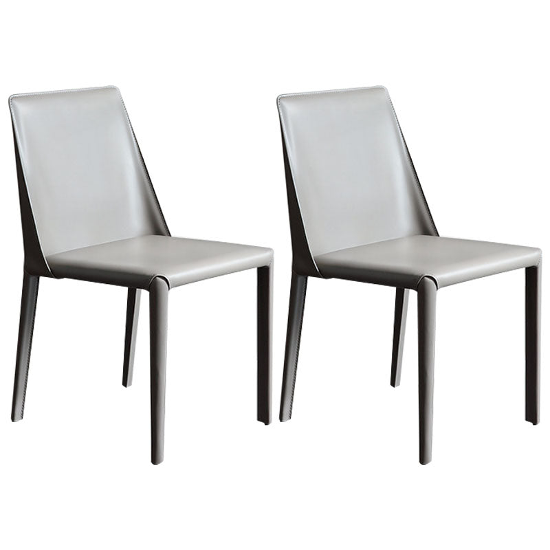 Modern Design Leather Dining Chairs for Home Solid Back Chair