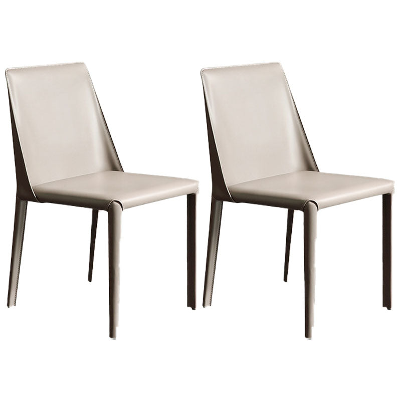 Modern Design Leather Dining Chairs for Home Solid Back Chair