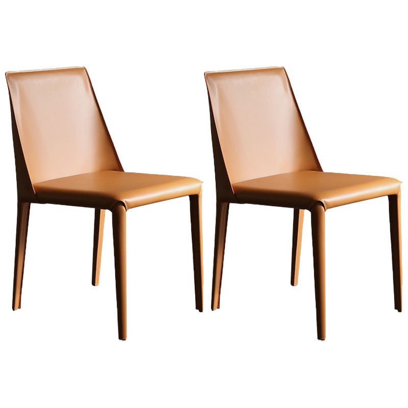 Modern Design Leather Dining Chairs for Home Solid Back Chair