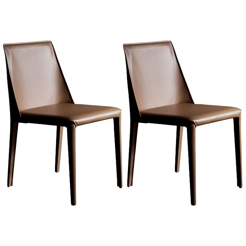 Modern Design Leather Dining Chairs for Home Solid Back Chair