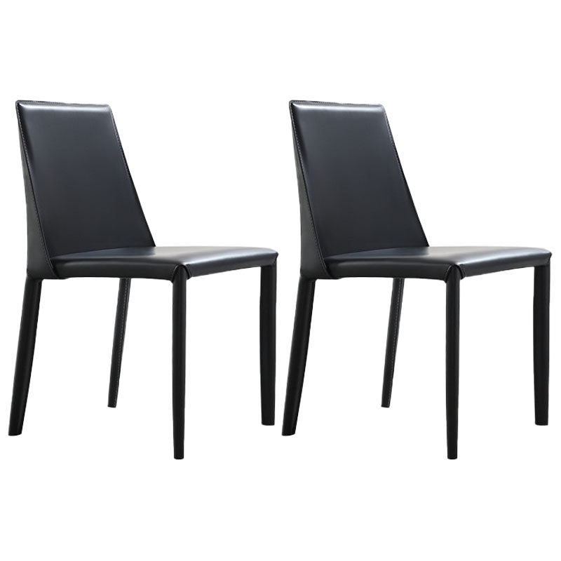 Modern Design Leather Dining Chairs for Home Solid Back Chair