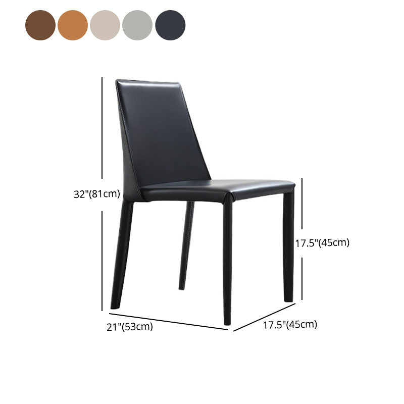 Modern Design Leather Dining Chairs for Home Solid Back Chair