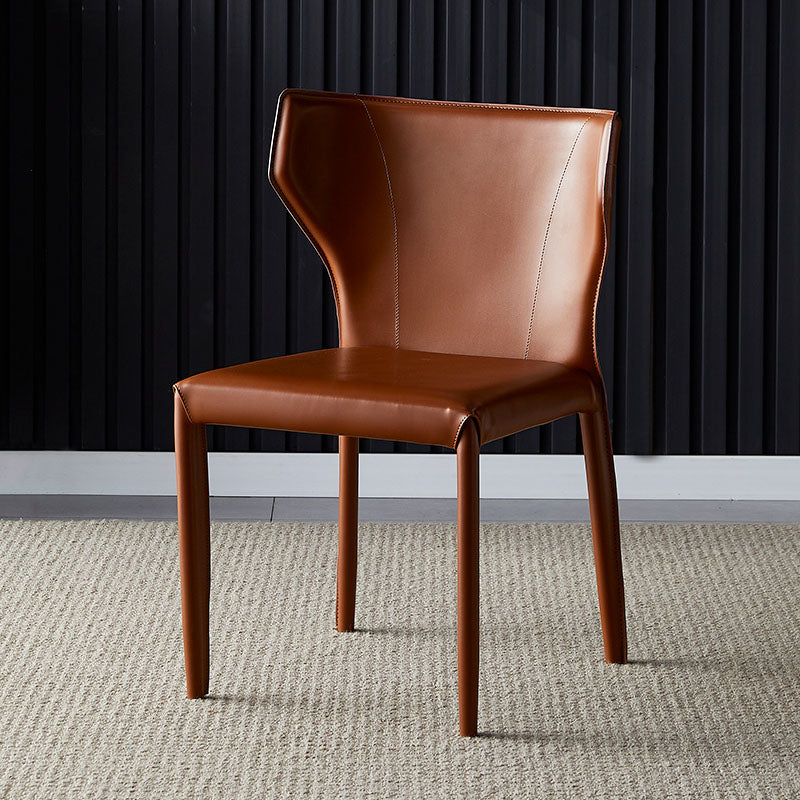 Contemporary Design Wingback Armless Dining Chair Leather Dining Chair