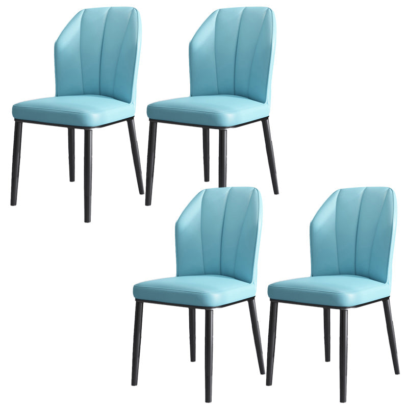 Dining Room Armless Dining Chairs Glam Style Leather Dining Side Chair