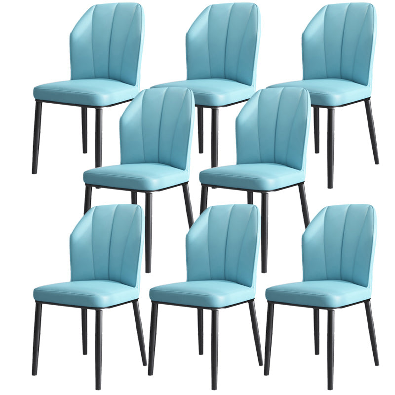 Dining Room Armless Dining Chairs Glam Style Leather Dining Side Chair