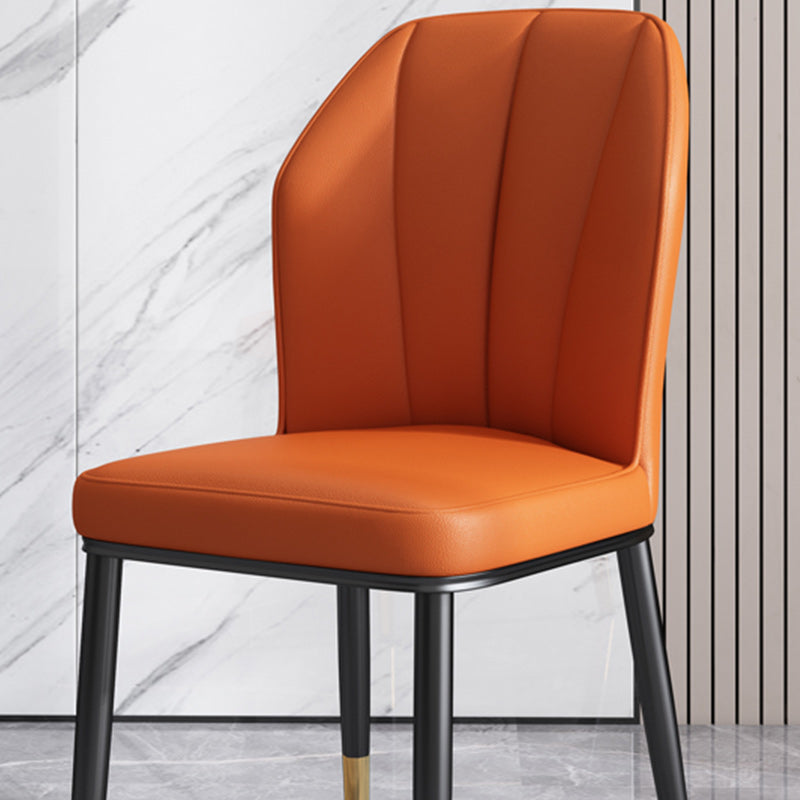 Dining Room Armless Dining Chairs Glam Style Leather Dining Side Chair