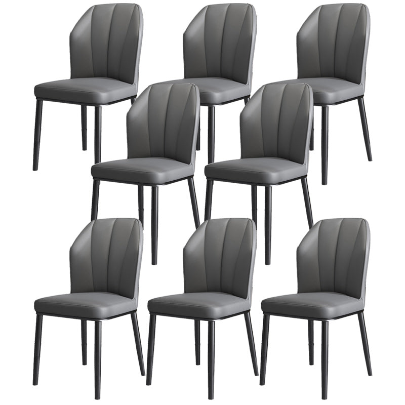 Dining Room Armless Dining Chairs Glam Style Leather Dining Side Chair