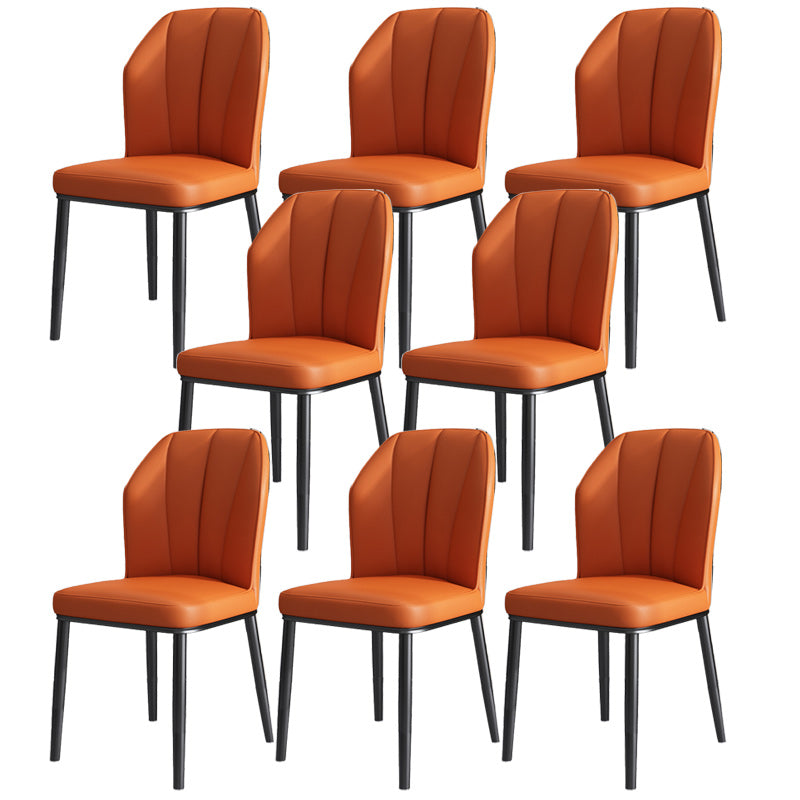 Dining Room Armless Dining Chairs Glam Style Leather Dining Side Chair