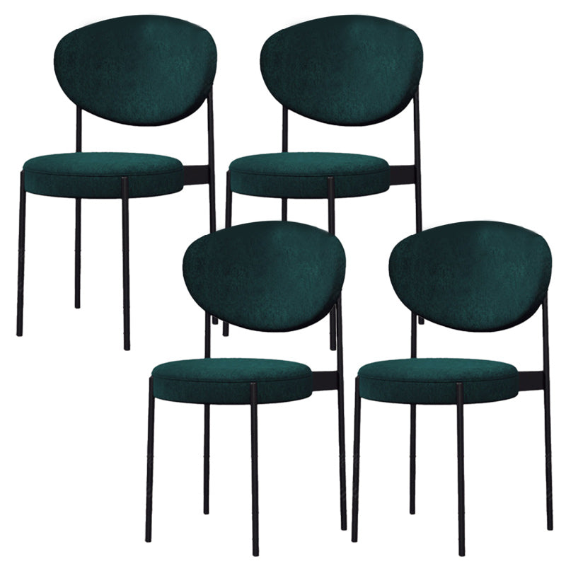 Glam Style Upholstered Side Chair Open Back Stackable Dining Chair