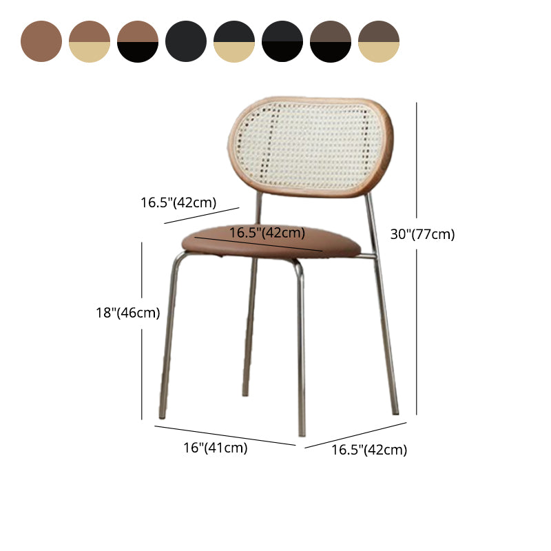 PU Leather Contemporary Side Chair Open Back Dining Chair for Dining Room