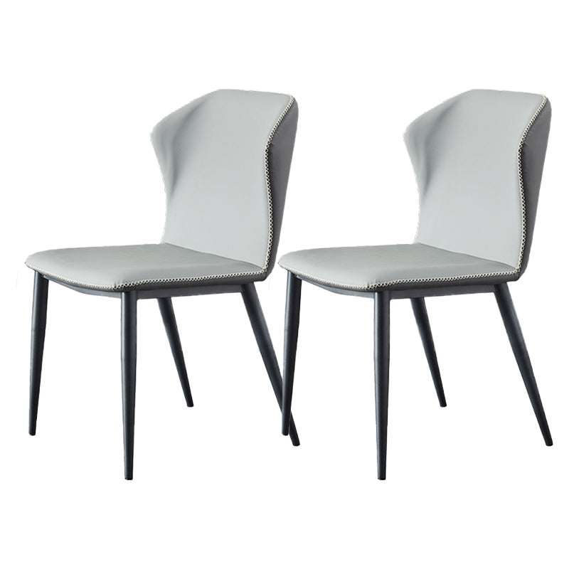 Armless Dining Chairs Modern Leather Side Chairs for Dining Room