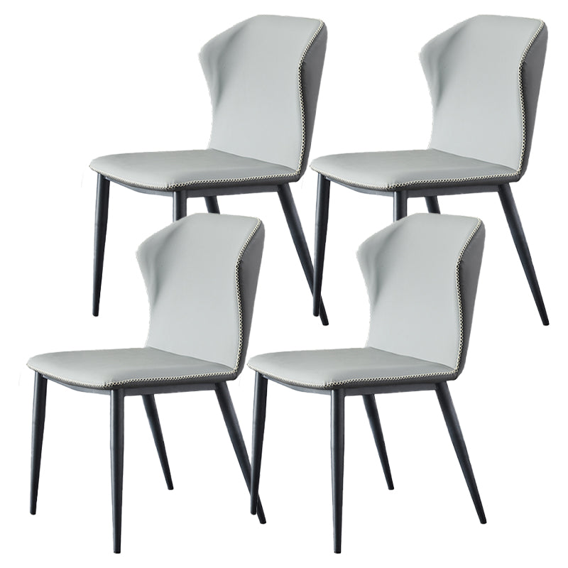 Armless Dining Chairs Modern Leather Side Chairs for Dining Room