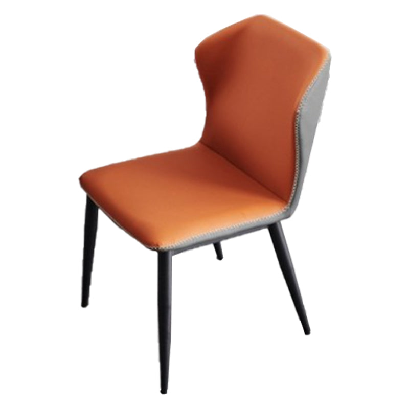 Armless Dining Chairs Modern Leather Side Chairs for Dining Room