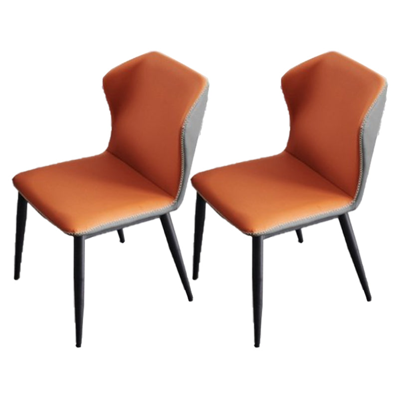 Armless Dining Chairs Modern Leather Side Chairs for Dining Room