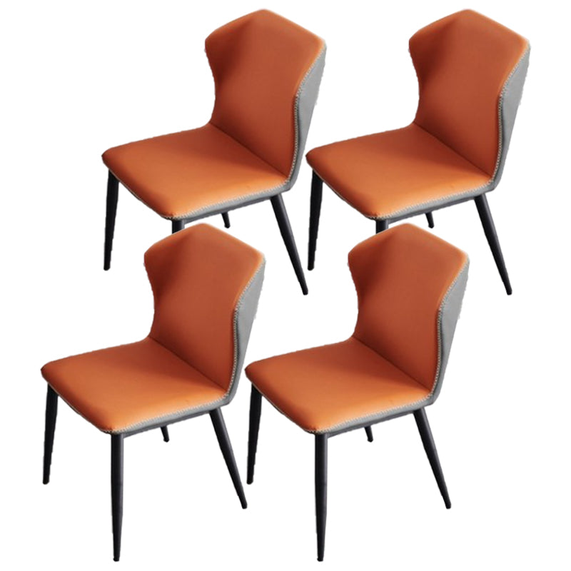 Armless Dining Chairs Modern Leather Side Chairs for Dining Room