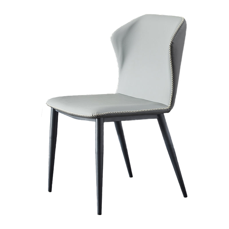 Armless Dining Chairs Modern Leather Side Chairs for Dining Room