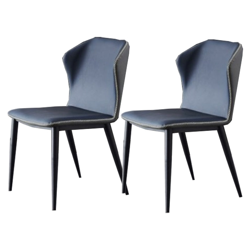 Armless Dining Chairs Modern Leather Side Chairs for Dining Room