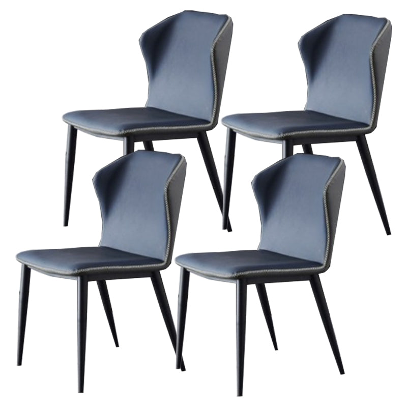 Armless Dining Chairs Modern Leather Side Chairs for Dining Room