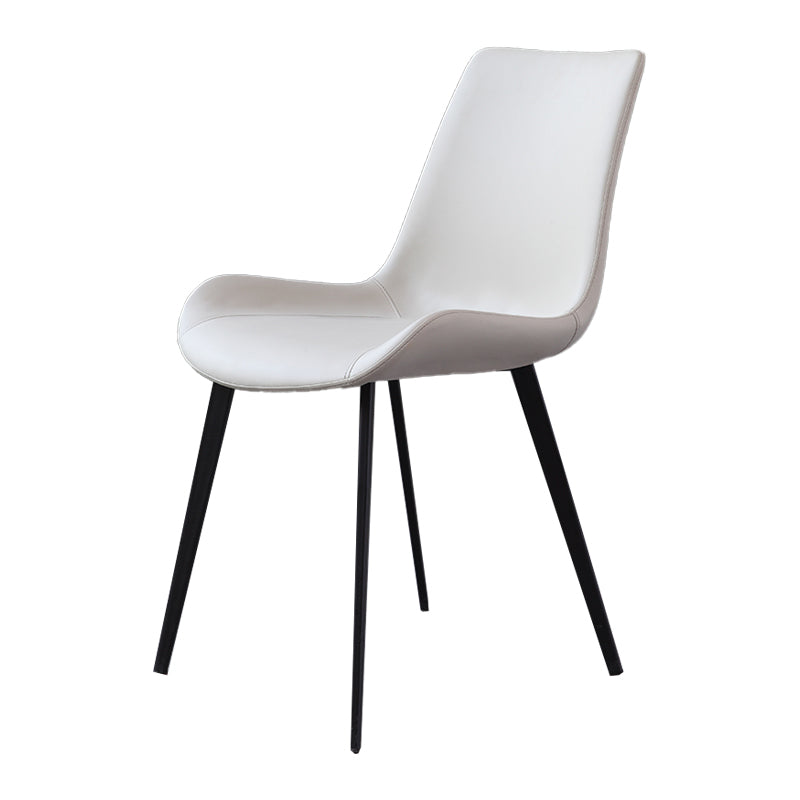 Contemporary Kitchen Dining Side Chair Leather Armless Dining Chairs