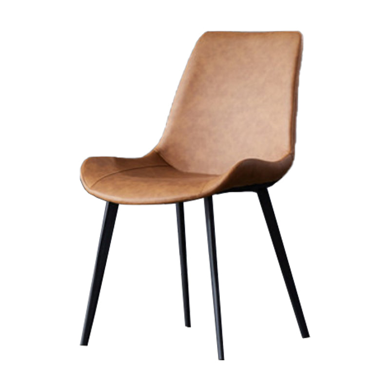 Contemporary Kitchen Dining Side Chair Leather Armless Dining Chairs